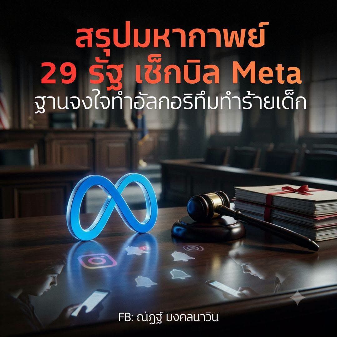 นักวิเคราะห์ข้อมูลสรุปมหากาพย์ 29 รัฐมะกันฟ้อง Meta ปมทำร้ายเด็ก!