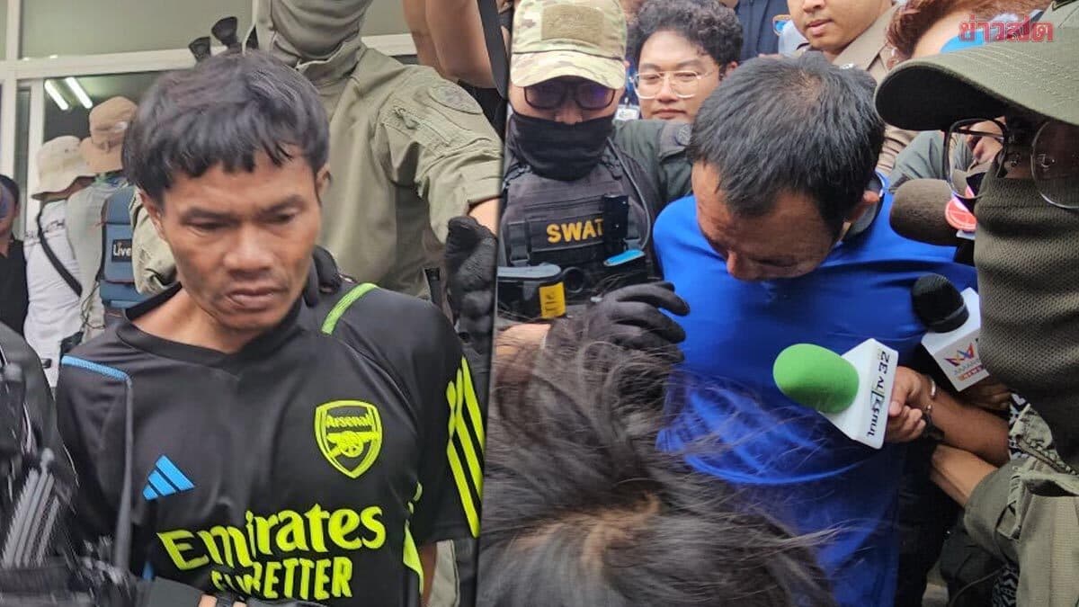 คุม “ป๋อง-ธง-ฟลุ๊ก-บอล” ฆ่า 5 ศพ ขึ้นรถไปฝากขังศาล ค้านประกัน ‘ธง’ขอโทษญาติเหยื่อ
