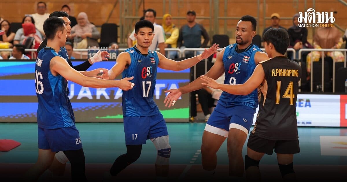 ทีมนักตบหนุ่มไทย ตบล้างตา เอาชนะ กัมพูชา 3-0 เซต ทะลุเข้าสู่รอบชิงชนะเลิศ
