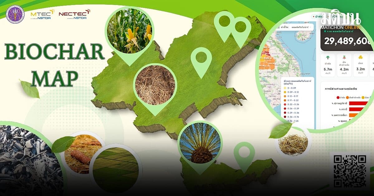 Biochar Map แผนที่ไบโอชาร์ ปักหมุดศักยภาพชีวมวล สู่ทางเลือกลดเผา-ลดคาร์บอน
