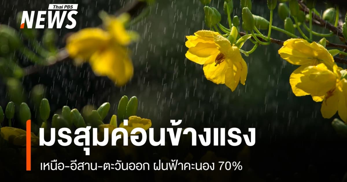 สภาพอากาศวันนี้ มรสุมค่อนข้างแรง เหนือ-อีสาน-ตะวันออก มีฝน 70%