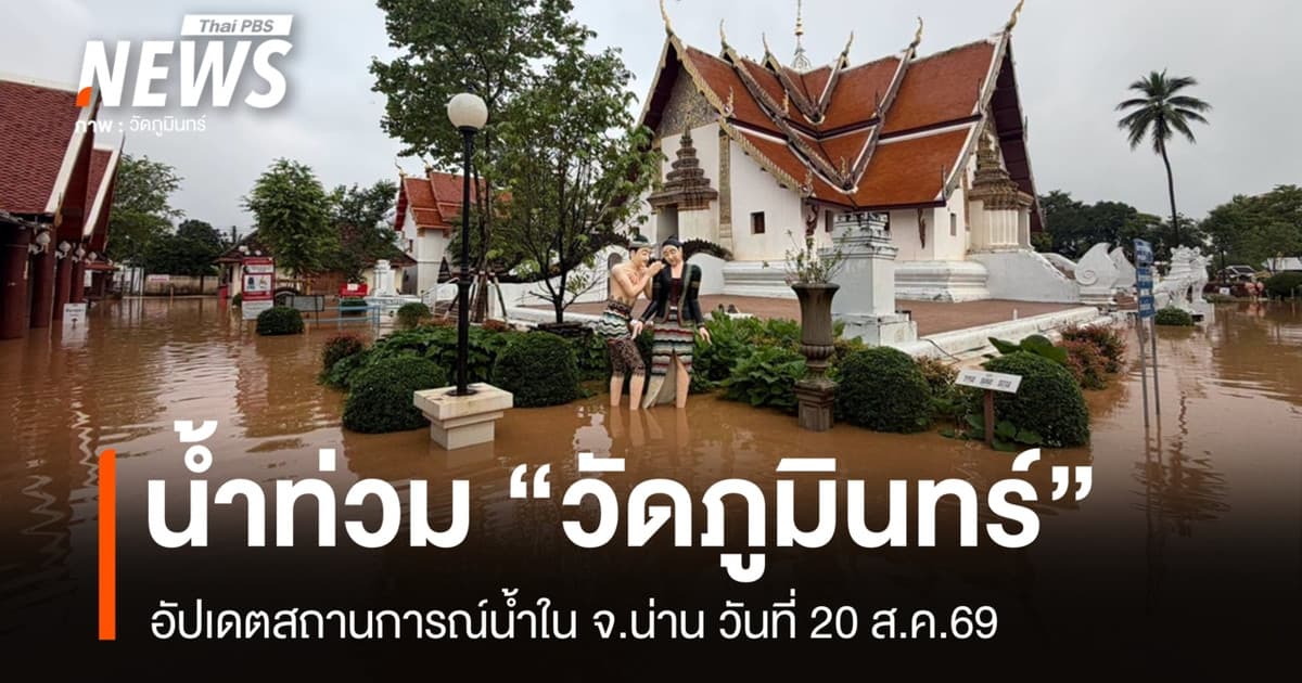 น้ำไหลเข้าท่วม "วัดภูมินทร์" วัดดังกลางเมืองน่าน