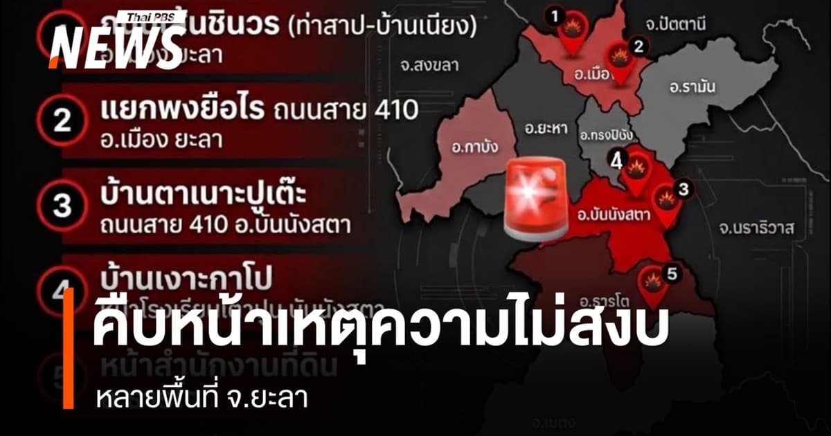 อัปเดตสถานการณ์ความไม่สงบในพื้นที่ จ.ยะลา หลายจุด