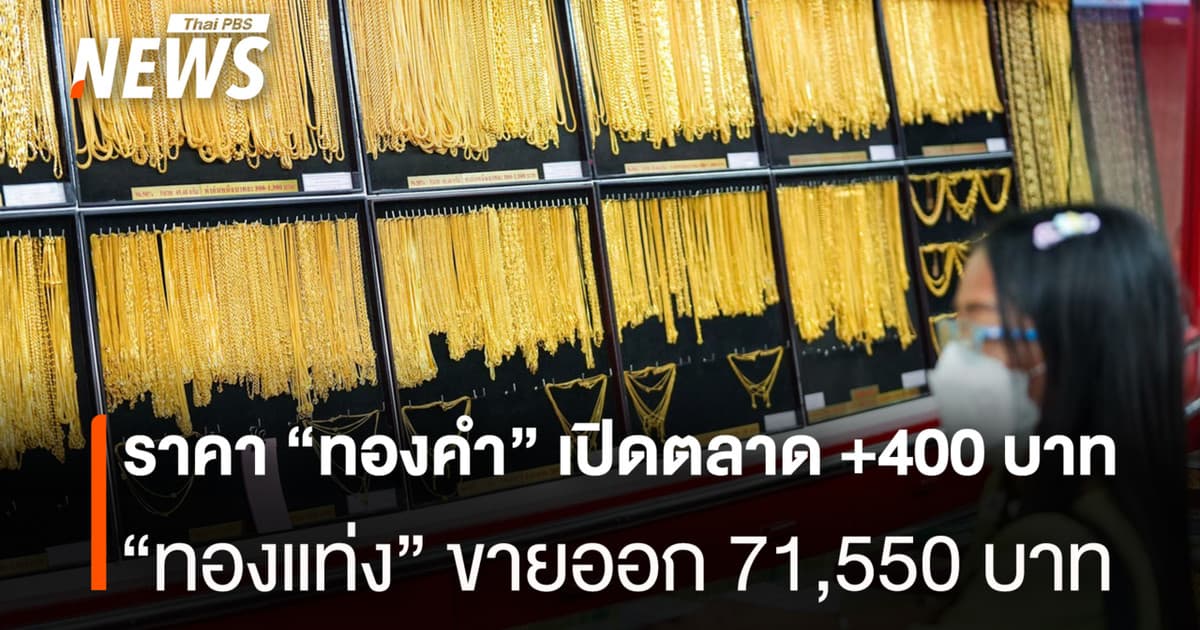 ราคา“ทองคำ” เปิดตลาด +400 บาท “ทองแท่ง” ขายออก 71,550บาท