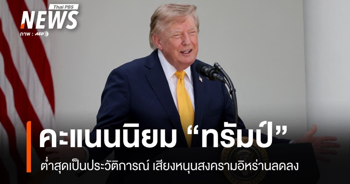 คะแนนนิยม "ทรัมป์" ต่ำสุดเป็นประวัติการณ์