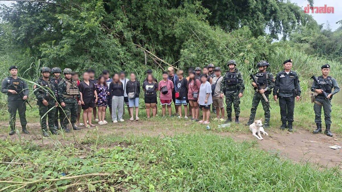 จับชาวฟิลิปปินส์ 18 คน ลักลอบเข้าไทย ผ่านทางริมแม่น้ำเมย