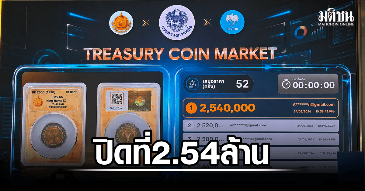 เหรียญ 10 บาท ปี 33 ทุบสถิติ! ประมูลเดือด 52 ครั้ง ปิด 2.54 ล้าน ธนารักษ์จ่อปล่อยเหรียญหายากทุกวันที่ 17