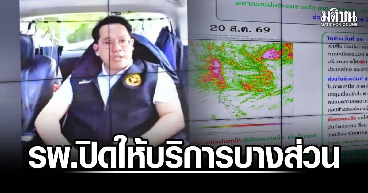 น้ำเหนือทะลัก! ‘สธ.’ สั่งรับมือ 3 จว. ‘รพ.น่าน’ หยุดบริการไม่ฉุกเฉิน-ย้าย ER ลง รพ.สนาม
