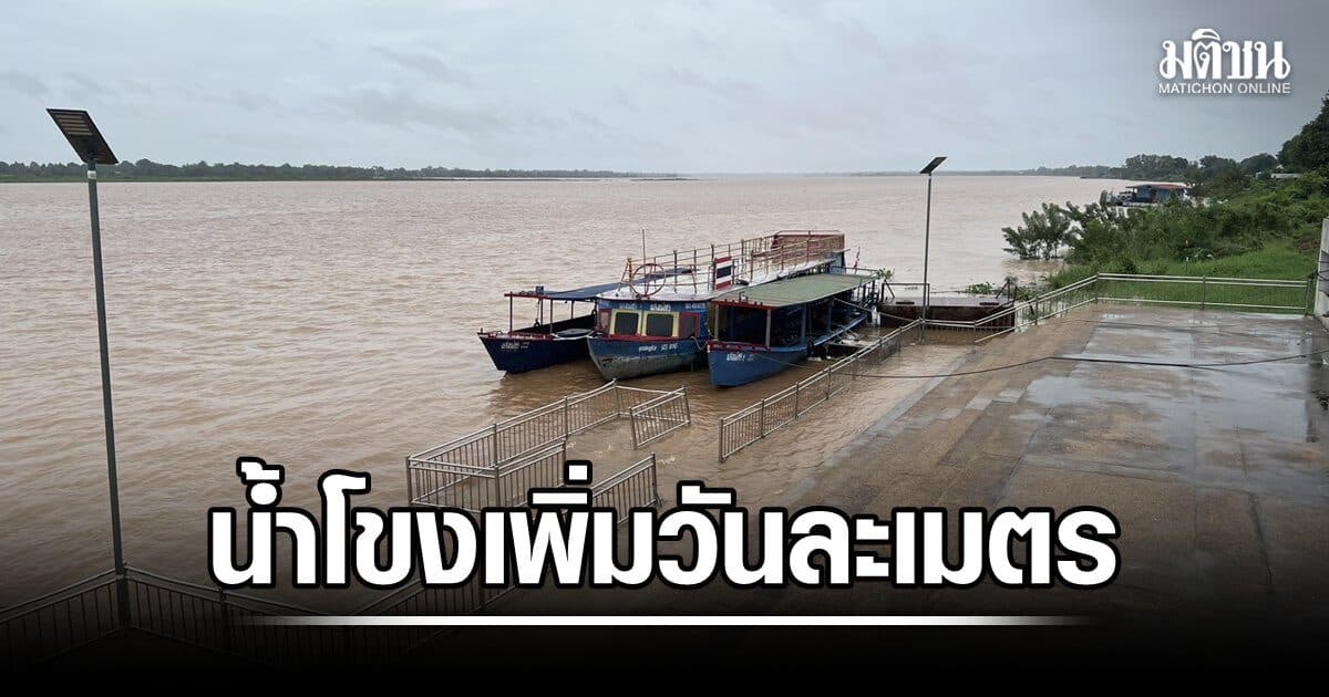 น้ำโขง สูงต่อเนื่อง เพิ่มขึ้นวันละเมตร เฝ้าระวังน้ำสาขาหนุนสมทบ