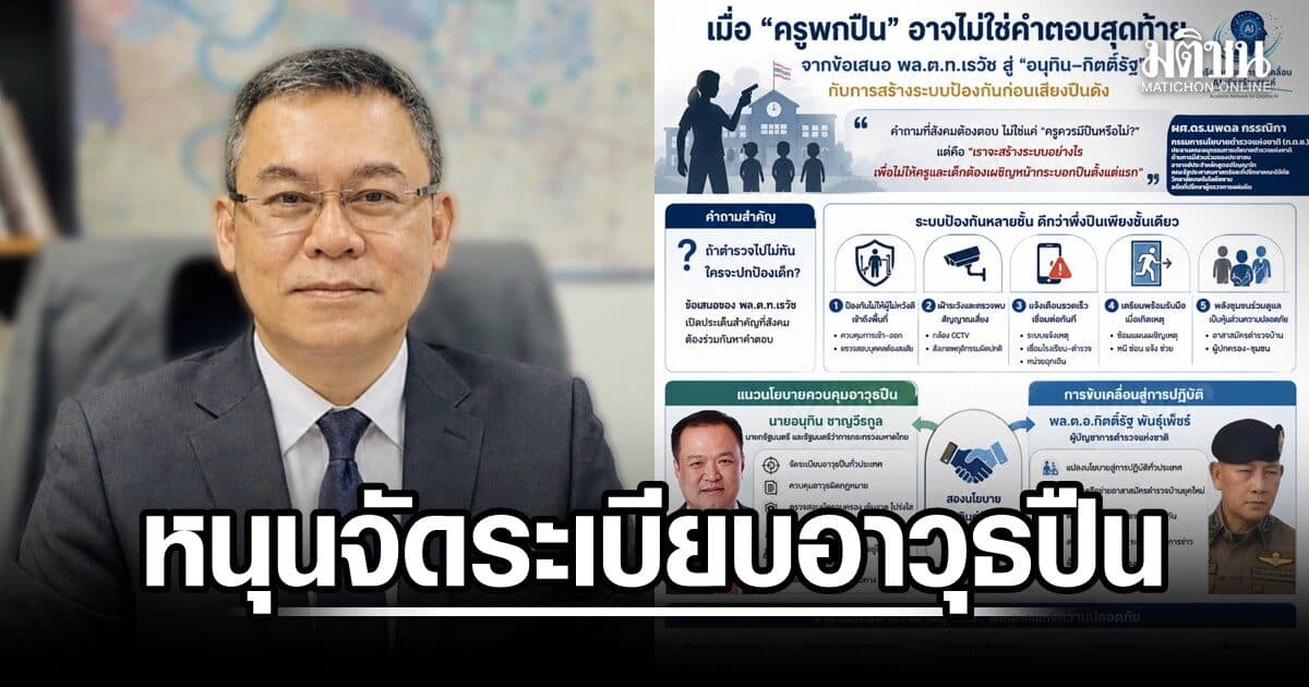 ดร.นพดล หนุนนโยบายจัดระเบียบอาวุธ ให้คนเข้าถึงปืนเถื่อนยากขึ้น ชม เรวัช กล้าเปิดประเด็นครูพกปืน