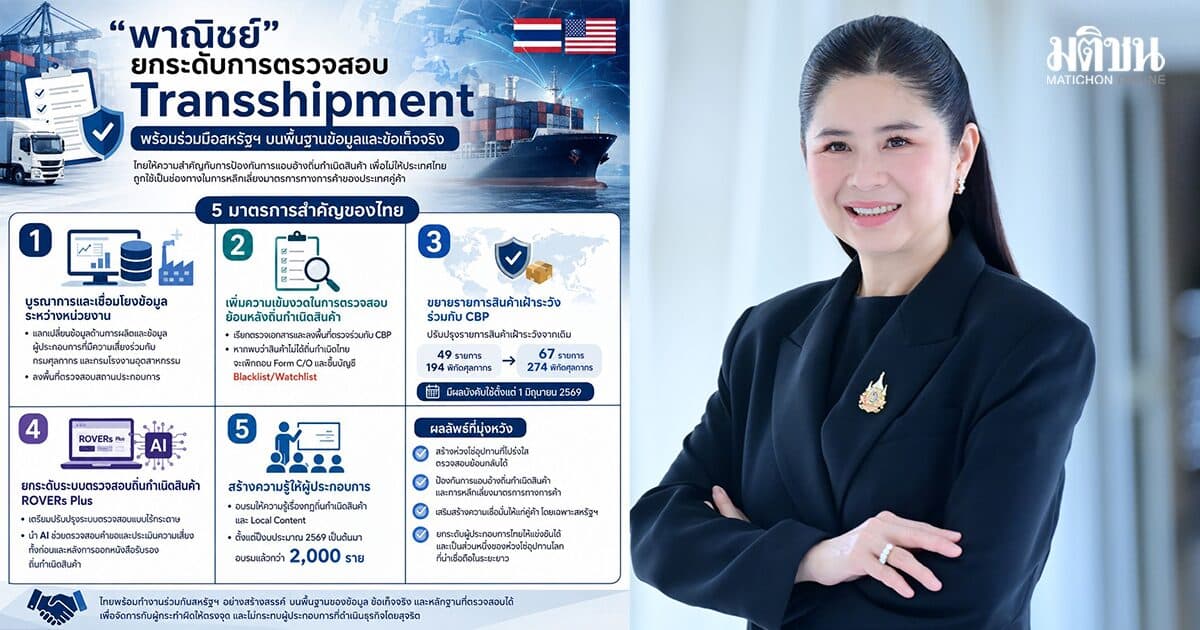 พณ. ยัน ไทยมีมาตรการป้องกัน การแอบอ้างถิ่นกำเนิดสินค้า ลดข้อกังวลสหรัฐ