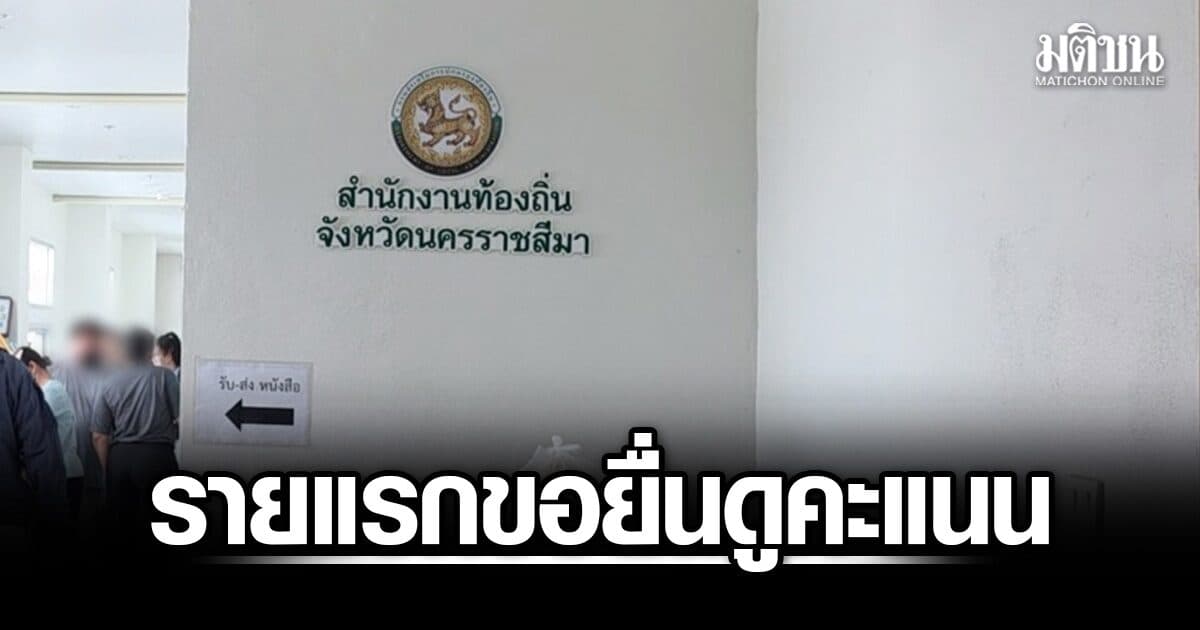 โคราชยื่นคำร้องขอดูคะแนนสอบ 1 ราย ปมถูกเพิกถอนบรรจุท้องถิ่น 151 คน